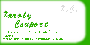 karoly csuport business card